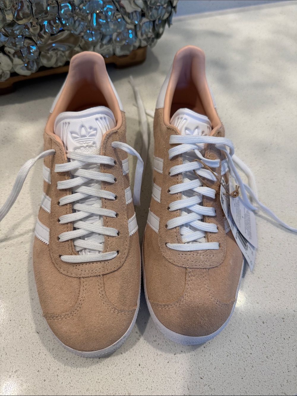 adidas Women Gazelle Suede Sneakers - Tan/White
